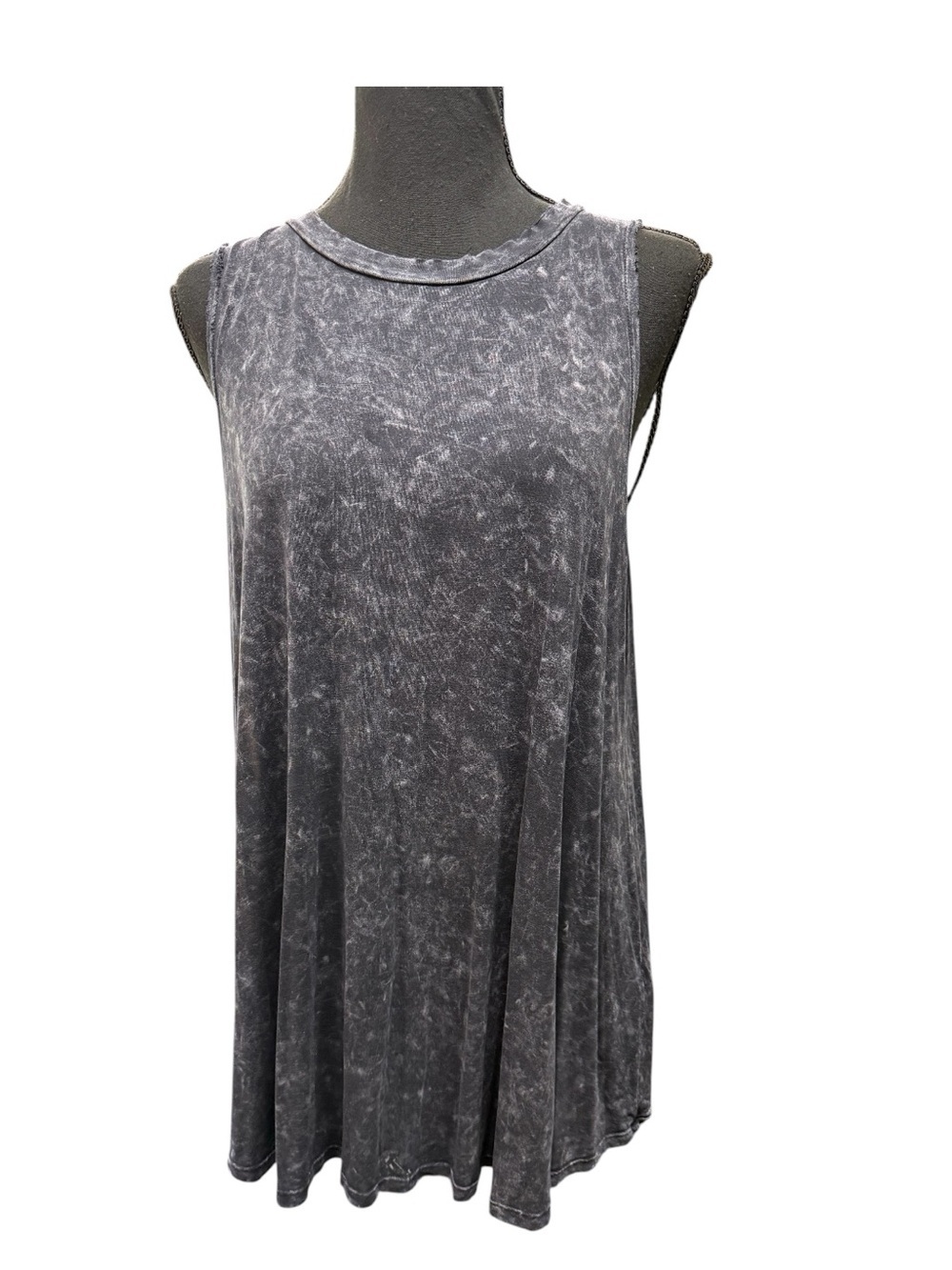 Washed Black Sleeveless Swing Tank Top Size large